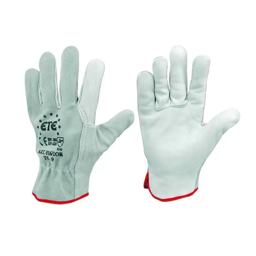 GUANTI IN FIORE DI VITELLO BIANCO ORLATO DORSO IN CROSTA