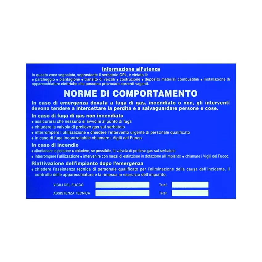 CARTELLO NORME DI COMPORTAMENTO