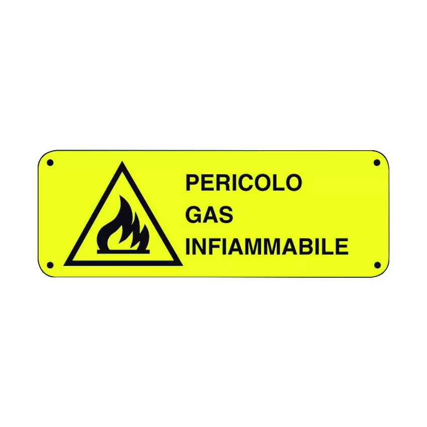 CARTELLO PERICOLO GAS INFIAMMABILE